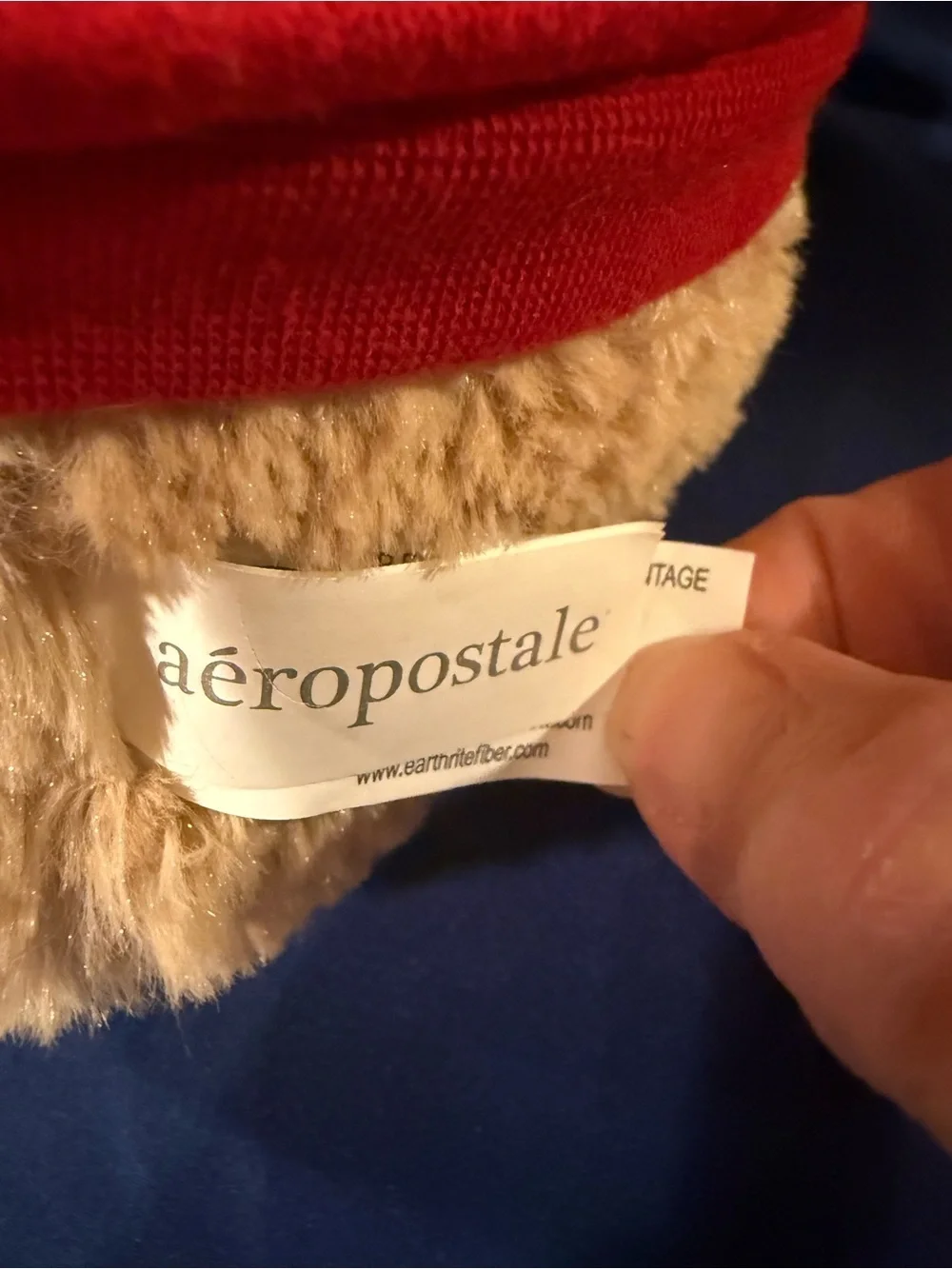 Aeropostale Teddy Bear Plush Red Hoodie 15” NWT A87